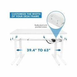 Mount-It! 30"-49"H Adjustable Electric Sit-Stand Desk White (MI-18061)