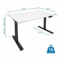 Mount-It! 30"-49"H Adjustable Electric Sit-Stand Desk White/Black (MI-18063) -Outlet Desks Store unnamed file 10619