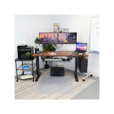 Mount-It! 30"-49"H Adjustable Electric Sit-Stand Desk Brown/Black (MI-18065) 6 Mount-It! 30"-49"H Adjustable Electric Sit-Stand Desk Brown/Black (MI-18065) - Image 4