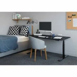 Laminate Top Standing Desk with Metal Legs - StandDesk Black/silver -Outlet Desks Store unnamed file 10654