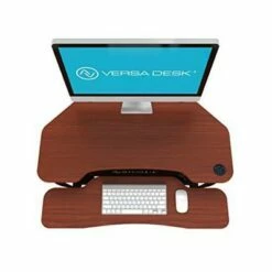 VersaDesk 36 Inch Power Pro Corner Electric Powered Ergonomic Standing Desk Converter Riser with Spacious Tiers and Mouse Tray, Cherry Woodgrain -Outlet Desks Store unnamed file 10664