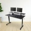 Stand Up Desk Store Two Tier Crank Adjustable Standing Desk – Provides Enhanced Ergonomics and Additional Desktop Space (60", Black Frame / Black Top)