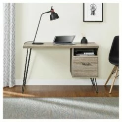 Seasons Hairpin Computer Desk Sonoma Oak/ Gunmetal Gray - Room & Joy -Outlet Desks Store unnamed file 1077