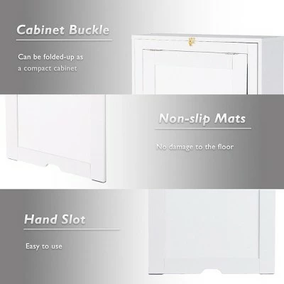 Costway Wall Mounted Fold-Out Convertible Floating Desk Space Saver Writing Table White 7 Costway Wall Mounted Fold-Out Convertible Floating Desk Space Saver Writing Table White - Image 5