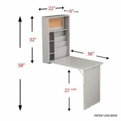 Fold Out Convertible Wall Mount Desk Gray - Aiden Lane -Outlet Desks Store unnamed file 10797
