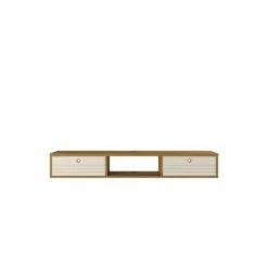 Liberty Floating Office Desk Cinnamon/Off White - Manhattan Comfort -Outlet Desks Store unnamed file 10816