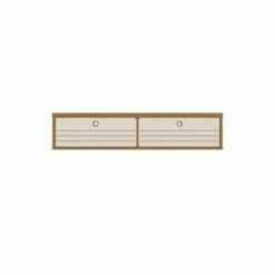 Liberty Floating Office Desk Cinnamon/Off White - Manhattan Comfort -Outlet Desks Store unnamed file 10817