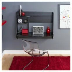 Kurv Floating Desk - Black - Prepac