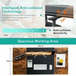 Costway 48'' Electric Sit to Stand Desk Adjustable Workstation w/ Keyboard Tray -Outlet Desks Store unnamed file 1084