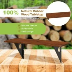 Costway 40''x14'' Wall-Mounted Desk Rubber Wood Dining Table Space Saving -Outlet Desks Store unnamed file 10844