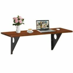 Costway 40''x14'' Wall-Mounted Desk Rubber Wood Dining Table Space Saving -Outlet Desks Store unnamed file 10847