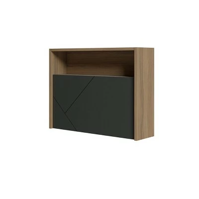 Slim Small Wall Mounted Secretary Desk Nutmeg/Charcoal Gray - Nexera 7 Slim Small Wall Mounted Secretary Desk Nutmeg/Charcoal Gray - Nexera - Image 5