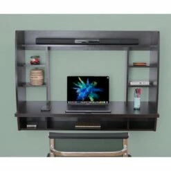 Basicwise Wall Mount Laptop Office Desk with Shelves -Outlet Desks Store unnamed file 10857