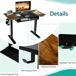Costway 48'' Electric Sit to Stand Desk Adjustable Workstation w/ Keyboard Tray -Outlet Desks Store unnamed file 1086