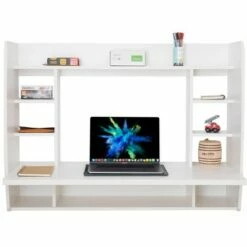 Basicwise Wall Mount Laptop Office Desk with Shelves -Outlet Desks Store unnamed file 10861