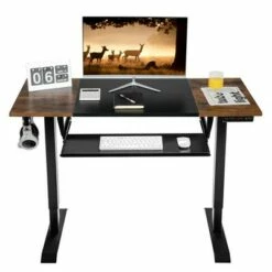 Costway 48'' Electric Sit to Stand Desk Adjustable Workstation w/ Keyboard Tray -Outlet Desks Store unnamed file 1088