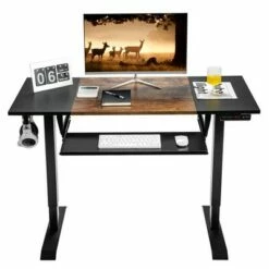 Costway 48'' Electric Sit to Stand Desk Adjustable Workstation w/ Keyboard Tray -Outlet Desks Store unnamed file 1089