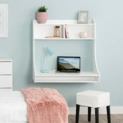 Compact Hanging Desk White - Prepac -Outlet Desks Store unnamed file 10890