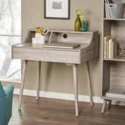 Ellison Mid Century Modern Home Office Desk - Christopher Knight Home Gray