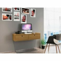 Liberty Floating Office Desk Cinnamon - Manhattan Comfort