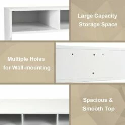 Costway Wall Mounted Floating Computer Table Desk Home Office Furni Storage Shelf White -Outlet Desks Store unnamed file 10959