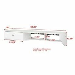 Modern Floating Desk with Drawer - Prepac Drifted Gray -Outlet Desks Store unnamed file 10981