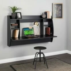 Floating Double Wide Desk - Prepac Black -Outlet Desks Store unnamed file 10996