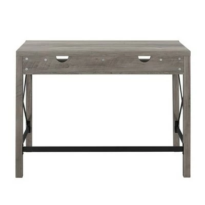 Sophie Modern Farmhouse X Frame Writing Desk with Cubbies - Saracina Home Dark Walnut 5 Sophie Modern Farmhouse X Frame Writing Desk with Cubbies - Saracina Home Dark Walnut - Image 3