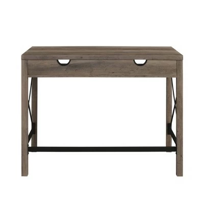 Sophie Modern Farmhouse X Frame Writing Desk with Cubbies - Saracina Home Dark Walnut 7 Sophie Modern Farmhouse X Frame Writing Desk with Cubbies - Saracina Home Dark Walnut - Image 5