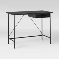 Wood and Metal Writing Desk with Storage - Room Essentials™ Natural -Outlet Desks Store unnamed file 11067