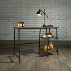 North Avenue Single Desk Smoked Oak - Sauder