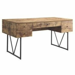 Coaster Home Furniture Barritt 4 Drawer Home Office Writing Desk, Antique Nutmeg