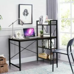 Costway 47.5" Computer Desk Writing Desk Study Table Workstation With 4-Tier Shelves