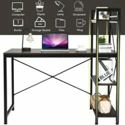 Costway 47.5" Computer Desk Writing Desk Study Table Workstation With 4-Tier Shelves -Outlet Desks Store unnamed file 11159