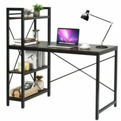 Costway 47.5" Computer Desk Writing Desk Study Table Workstation With 4-Tier Shelves -Outlet Desks Store unnamed file 11160