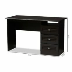 Carine Modern and Contemporary Finished Desk Dark Brown - Baxton Studio -Outlet Desks Store unnamed file 11170