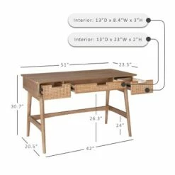 Ryker Rattan Desk Natural - Linon -Outlet Desks Store unnamed file 11199