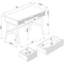 Ryker Rattan Desk Natural - Linon -Outlet Desks Store unnamed file 11200