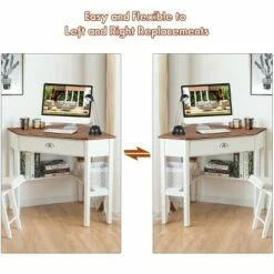 Costway Corner Computer Desk Laptop Writing Table Wood Workstation Home Office Furniture -Outlet Desks Store unnamed file 1128