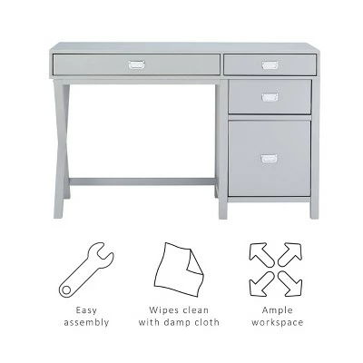Peggy Side Storage Desk - Linon White 3 Peggy Side Storage Desk - Linon White