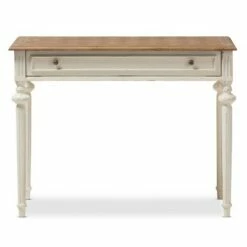 Marquetterie French Provincial Weathered Oak Wash Writing Desk White - Baxton Studio