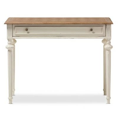 Marquetterie French Provincial Weathered Oak Wash Writing Desk White - Baxton Studio 3 Marquetterie French Provincial Weathered Oak Wash Writing Desk White - Baxton Studio