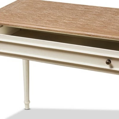 Marquetterie French Provincial Weathered Oak Wash Writing Desk White - Baxton Studio 5 Marquetterie French Provincial Weathered Oak Wash Writing Desk White - Baxton Studio - Image 3