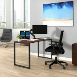 55" Commercial Grade Executive Desk - HON BASYX Walnut -Outlet Desks Store unnamed file 11315