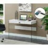 42" SoHo Glass Desk with Charging Station - Breighton Home White -Outlet Desks Store unnamed file 1132