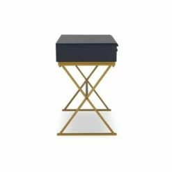 2 Drawer Campaign Desk - Linon Blue/gold -Outlet Desks Store unnamed file 11327