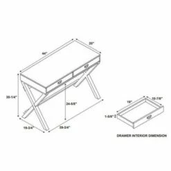 Peggy Wood Writing Desk with Drawers - Linon Black -Outlet Desks Store unnamed file 11386