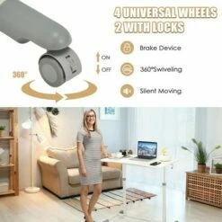 Costway Height Adjustable Computer Desk Sit to Stand Rolling Notebook Table Portable -Outlet Desks Store unnamed file 1143