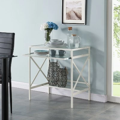 Holmes Metal/Glass Small Space Desk White - Aiden Lane 4 Holmes Metal/Glass Small Space Desk White - Aiden Lane - Image 2