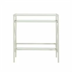 Holmes Metal/Glass Small Space Desk White - Aiden Lane 13 Holmes Metal/Glass Small Space Desk White - Aiden Lane -Outlet Desks Store unnamed file 11432